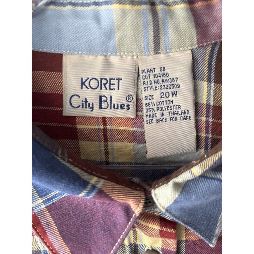 Vintage Koret City Blues Flannel Long Sleeve Button Up Women’s 20W - Picture 3 of 7